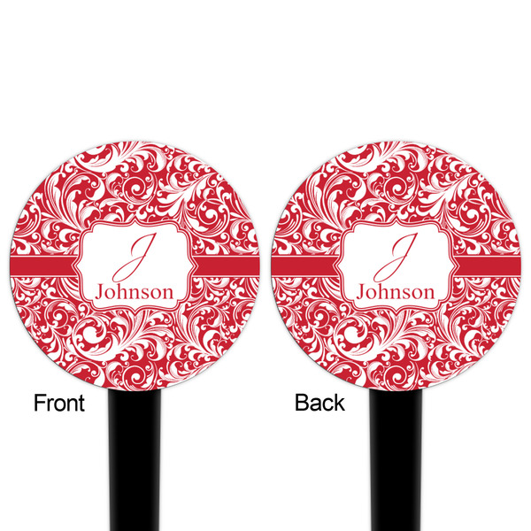 Swirl Black Plastic 4" Food Pick - Round - Double Sided - Front & Back