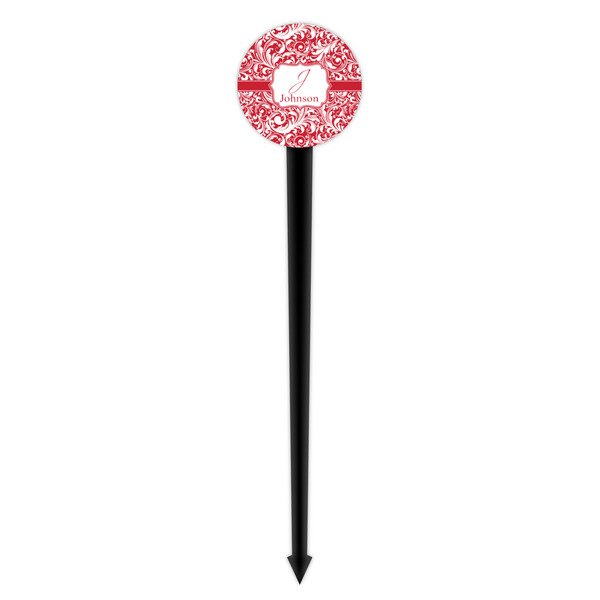 Swirl Black Plastic 4" Food Pick - Round - Single Pick