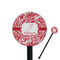 Swirl 5.5" Round Plastic Stir Sticks - Black - Single Sided (Personalized)