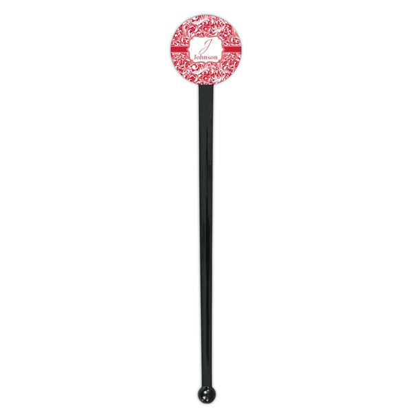 Swirl Black Plastic 7" Stir Stick - Round - Single Stick