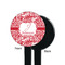 Swirl Black Plastic 7" Stir Stick - Single Sided - Round - Front & Back