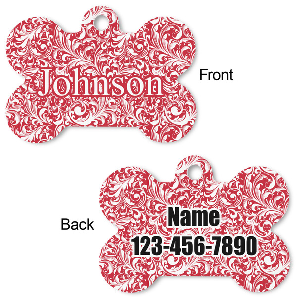 Swirl Bone Shaped Dog ID Tag - Large - Approval