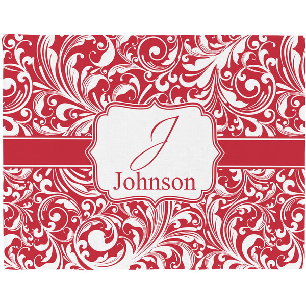 Custom Swirl Woven Fabric Placemat - Twill w/ Name and Initial