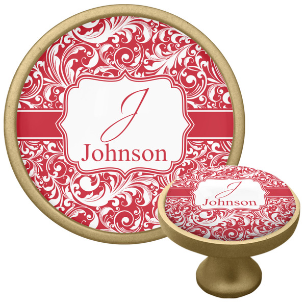 Custom Swirl Cabinet Knob - Gold (Personalized)