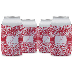 Swirl Can Cooler (12 oz) - Set of 4 w/ Name and Initial
