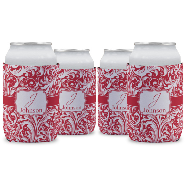 Custom Swirl Can Cooler (12 oz) - Set of 4 w/ Name and Initial