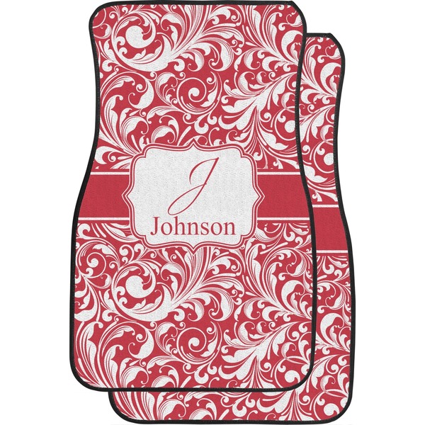 Custom Swirl Car Floor Mats (Front Seat) (Personalized)