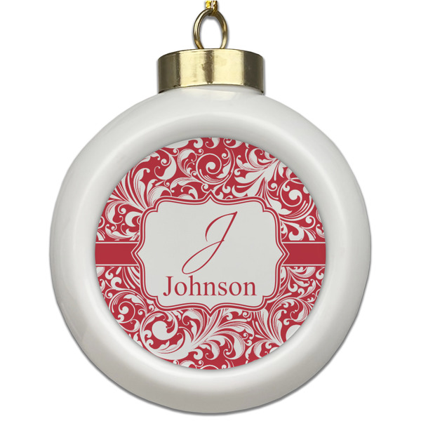 Custom Swirl Ceramic Ball Ornament (Personalized)