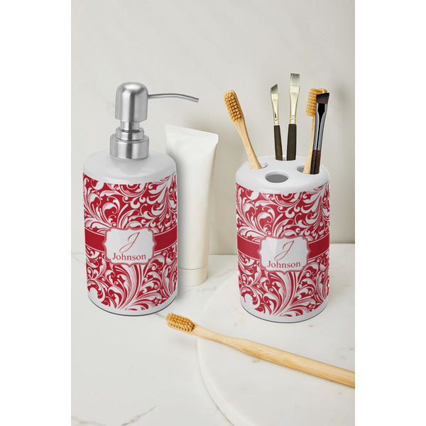 Swirl Ceramic Bathroom Accessories - LIFESTYLE (toothbrush holder & soap dispenser)