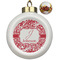 Swirl Ceramic Ball Ornaments - Poinsettia Garland (Personalized)
