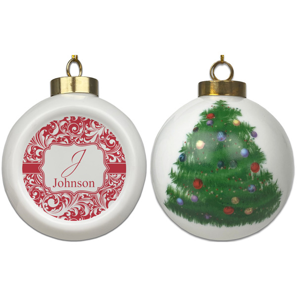 Swirl Ceramic Christmas Ornament - X-Mas Tree (APPROVAL)