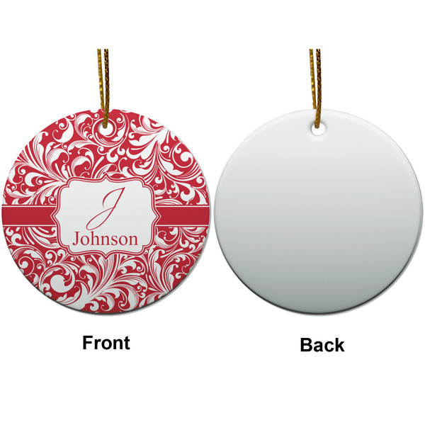 Swirl Ceramic Flat Ornament - Circle Front & Back (APPROVAL)