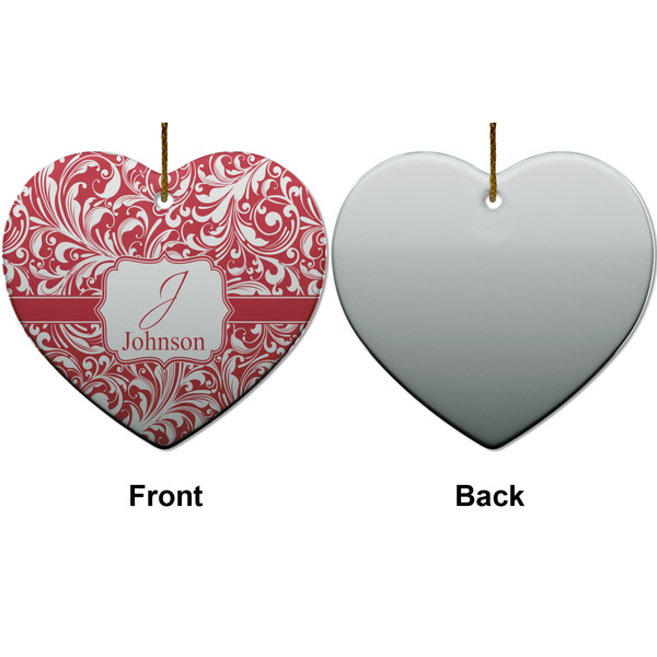 Swirl Ceramic Flat Ornament - Heart Front & Back (APPROVAL)