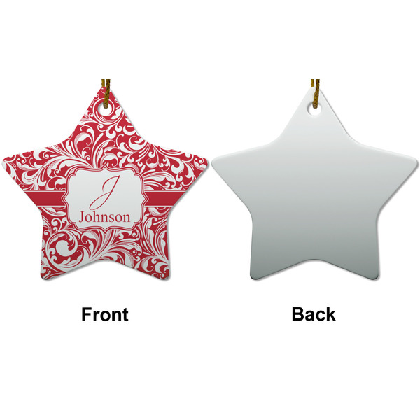 Swirl Ceramic Flat Ornament - Star Front & Back (APPROVAL)