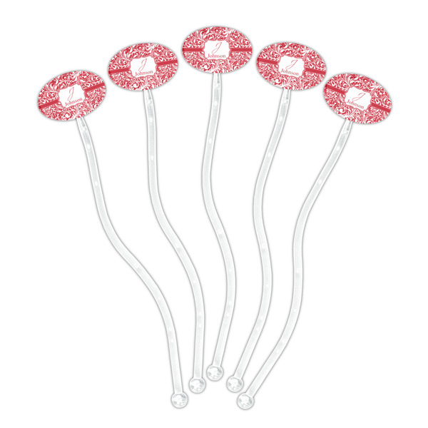 Swirl Clear Plastic 7" Stir Stick - Oval - Fan