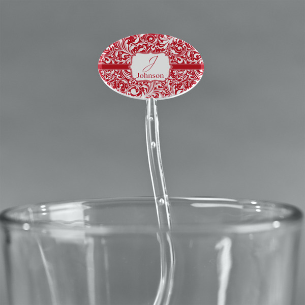 Swirl Clear Plastic 7" Stir Stick - Oval - Main