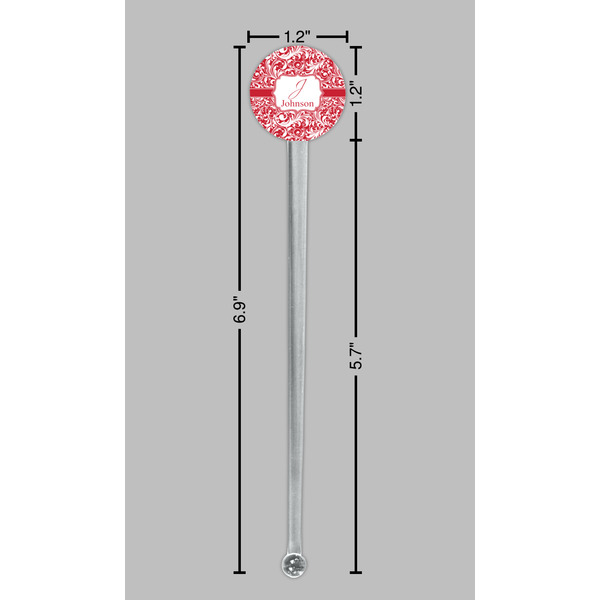 Swirl Clear Plastic 7" Stir Stick - Round - Dimensions