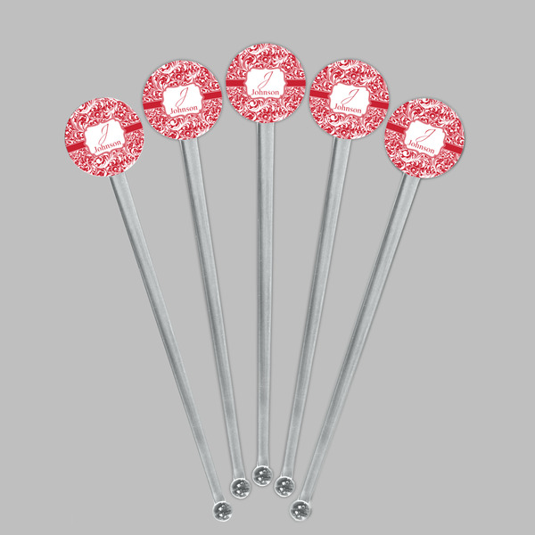 Swirl Clear Plastic 7" Stir Stick - Round - Fan View