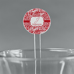 Swirl 5.5" Round Plastic Stir Sticks - Clear (Personalized)