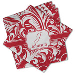 Swirl Cloth Cocktail Napkins - Set of 4 w/ Name and Initial