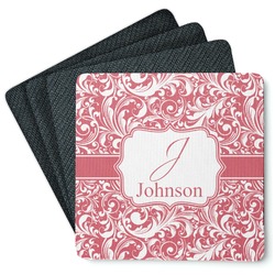 Swirl Square Rubber Backed Coasters - Set of 4 (Personalized)
