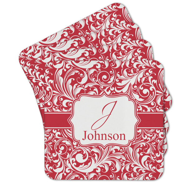 Custom Swirl Cork Coaster - Set of 4 w/ Name and Initial