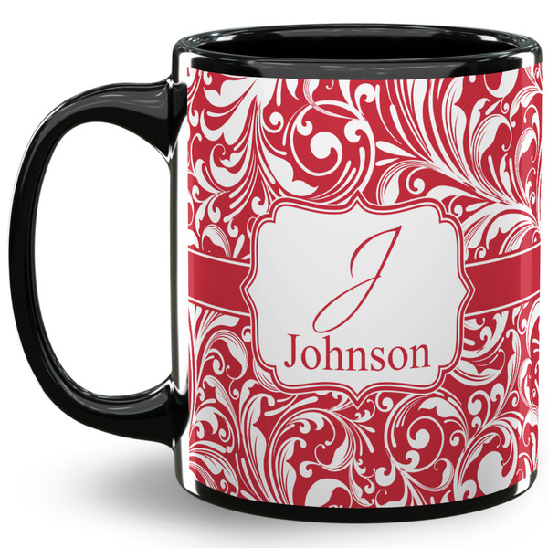 Custom Swirl 11 Oz Coffee Mug - Black (Personalized)