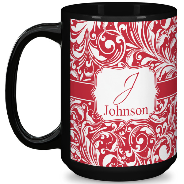 Custom Swirl 15 Oz Coffee Mug - Black (Personalized)
