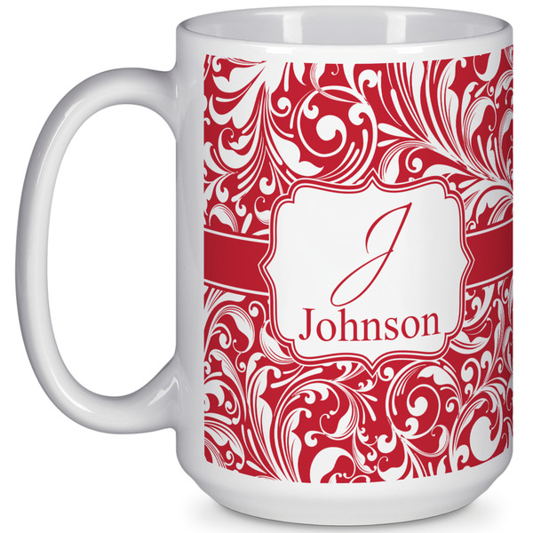 Custom Swirl 15 Oz Coffee Mug - White (Personalized)