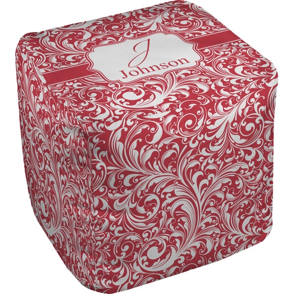 Custom Swirl Cube Pouf Ottoman - 18" (Personalized)