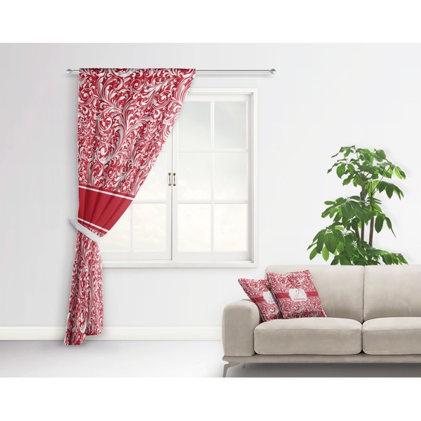 Swirl Curtain With Window and Rod - in Room Matching Pillow