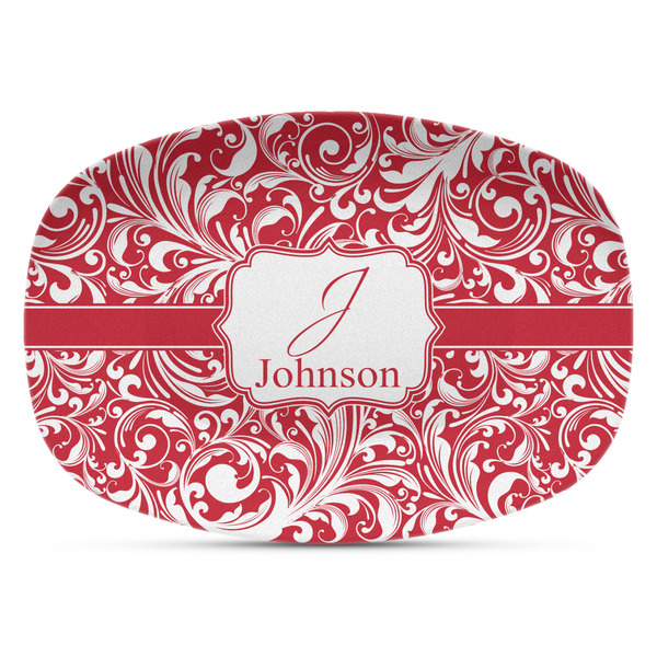 Custom Swirl Plastic Platter - Microwave & Oven Safe Composite Polymer (Personalized)