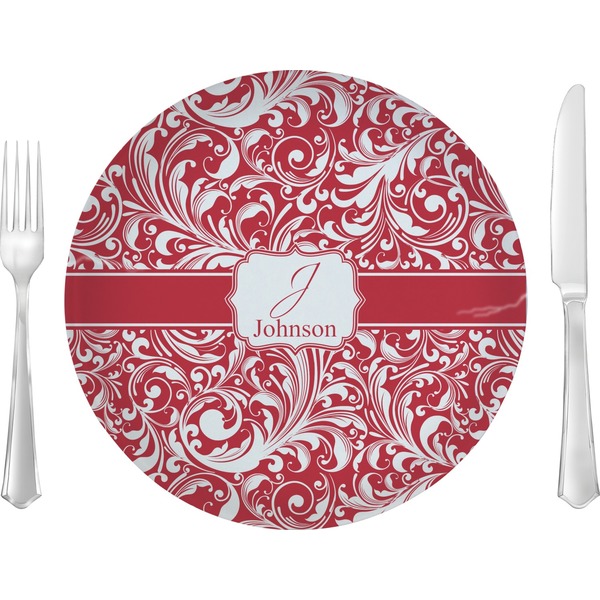 Custom Swirl 10" Glass Lunch / Dinner Plates - Single or Set (Personalized)