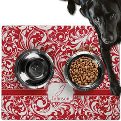 Swirl Dog Food Mat - Large w/ Name and Initial