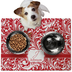 Swirl Dog Food Mat - Medium w/ Name and Initial