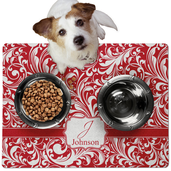 Swirl Dog Food Mat - Medium LIFESTYLE