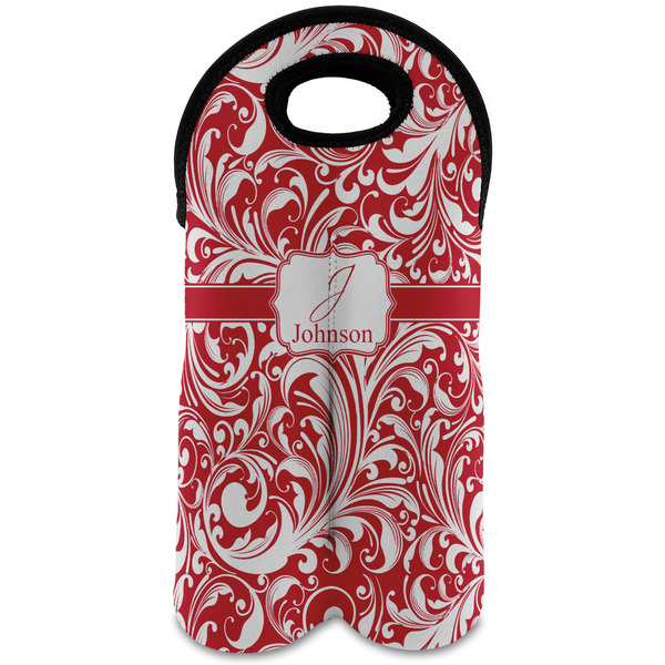 Custom Swirl Wine Tote Bag (2 Bottles) (Personalized)
