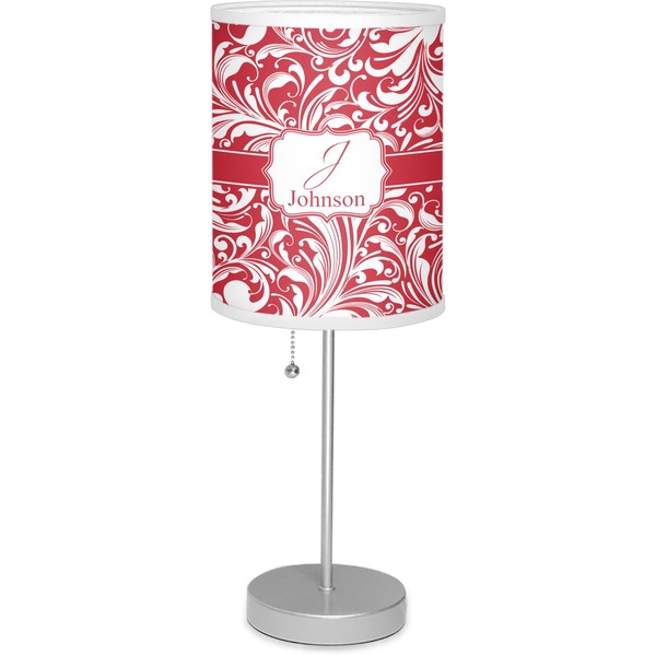 Custom Swirl 7" Drum Lamp with Shade Linen (Personalized)