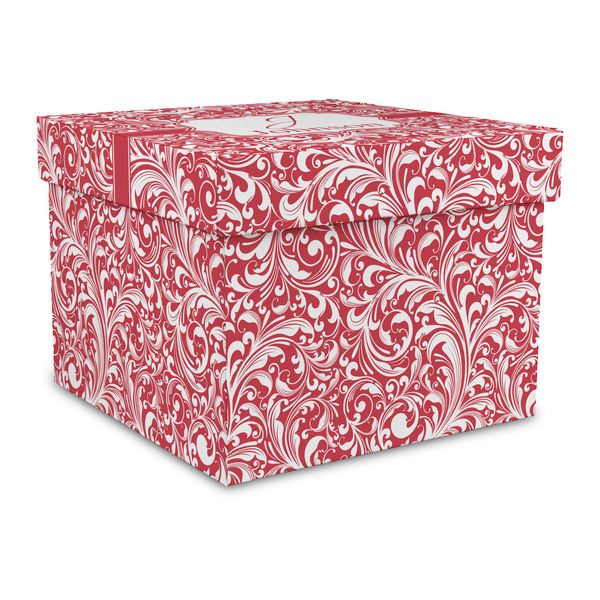 Custom Swirl Gift Box with Lid - Canvas Wrapped - Large (Personalized)