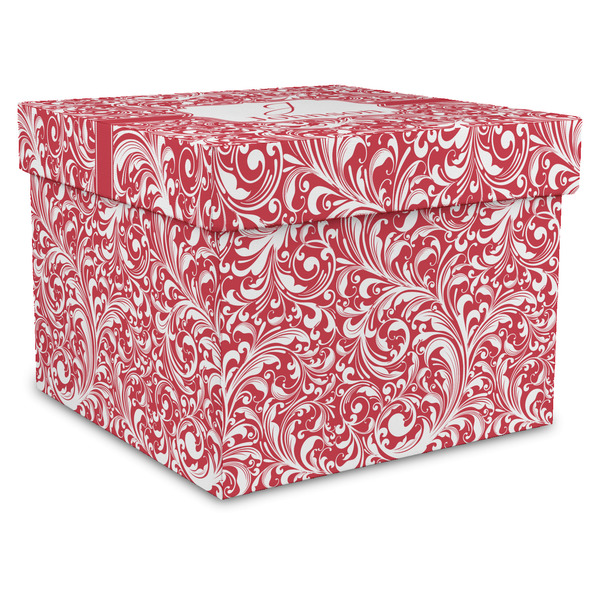Custom Swirl Gift Box with Lid - Canvas Wrapped - X-Large (Personalized)