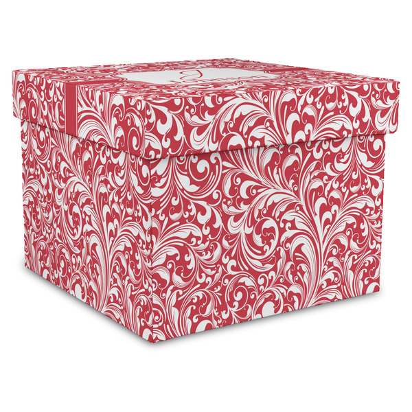Custom Swirl Gift Box with Lid - Canvas Wrapped - XX-Large (Personalized)