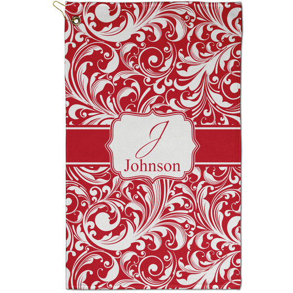 Custom Swirl Golf Towel - Poly-Cotton Blend - Small w/ Name and Initial