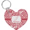 Swirl Heart Plastic Keychain w/ Name and Initial