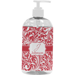 Swirl Plastic Soap / Lotion Dispenser (16 oz - Large - White) (Personalized)