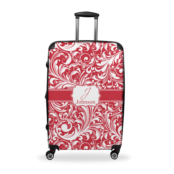 Custom Swirl Suitcase - 28" Large - Checked w/ Name and Initial