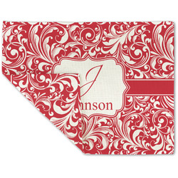 Swirl Double-Sided Linen Placemat - Single w/ Name and Initial