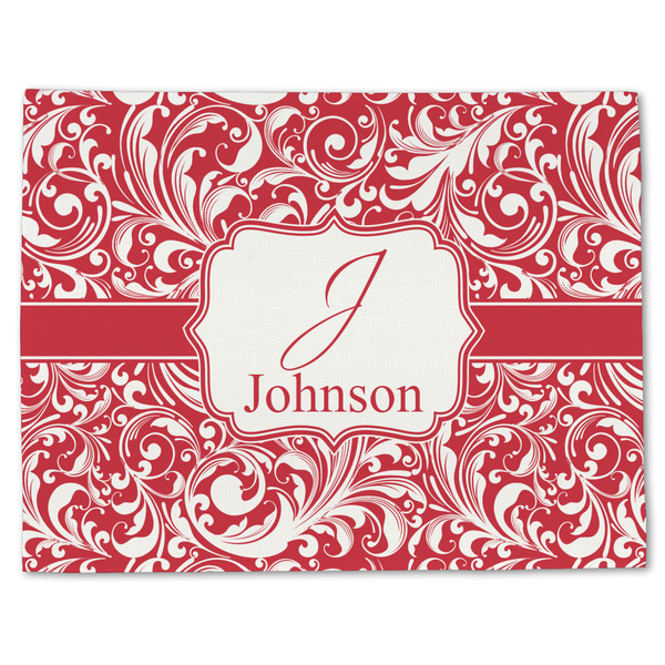 Custom Swirl Single-Sided Linen Placemat - Single w/ Name and Initial