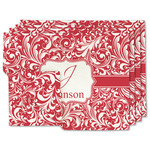 Swirl Double-Sided Linen Placemat - Set of 4 w/ Name and Initial