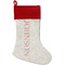 Swirl Linen Stockings w/ Red Cuff - Front