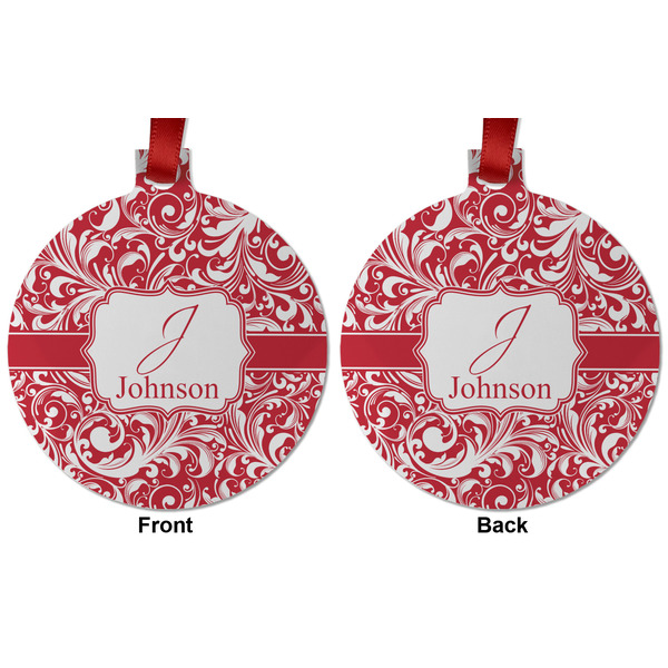 Swirl Metal Ball Ornament - Front and Back